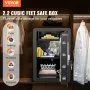 VEVOR Safe, 2.2 Cubic Feet Home Safe, Steel Security Safe with Fingerprint, Digital Keypad and 2 Keys, Cabinet Safe with Large Fire-proof Bag, Protect Cash, Gold, Jewelry, Documents, 400x330x600 mm