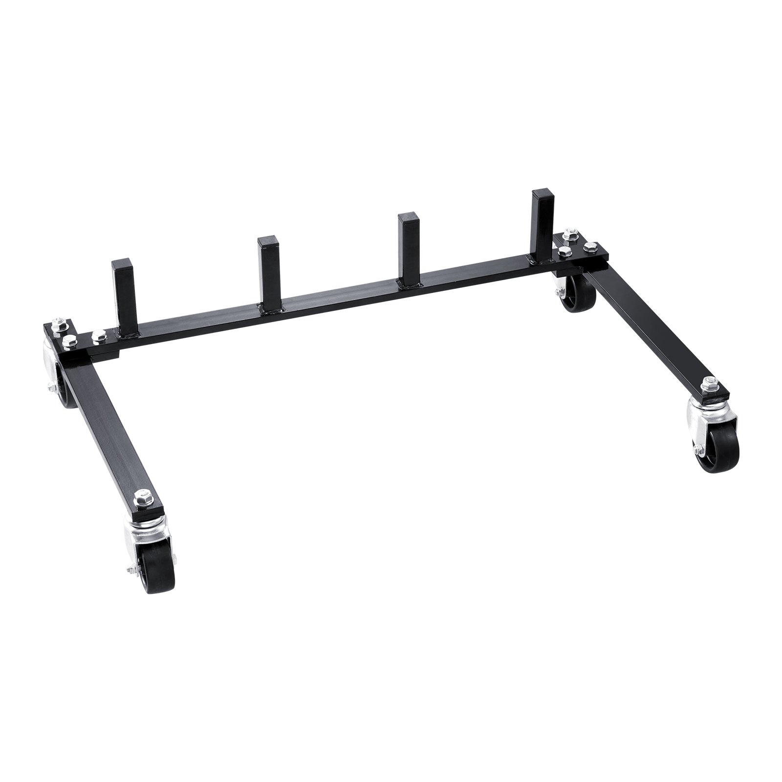 VEVOR Car Dolly Rack, Storage Rack with 360° Rotatable Wheels, Hydraulic Ratchet Trolley Jack Stand Organizer, Jack Stands Holder Storage Rack, 4-Dolly Capacity, Compatible with Most Dollies