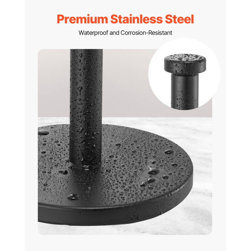 VEVOR Paper Towel Holder Countertop, Stainless Steel Kitchen Paper Towel Stand with Weighted Base and Suction Cups, Non-slip Countertop Kitchen Paper Roll Holders for Kitchen Bathroom