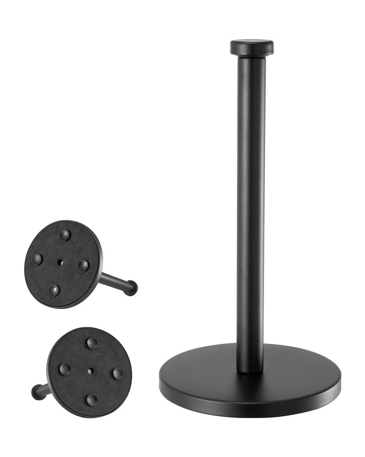 VEVOR Paper Towel Holder Countertop, Stainless Steel Kitchen Paper Towel Stand with Weighted Base and Suction Cups, Non-slip Countertop Kitchen Paper Roll Holders for Kitchen Bathroom