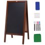 VEVOR A Frame Chalkboard Sign, Double-Sided Sidewalk Signs, Freestanding Vintage Wooden Chalk Board with Chalks & Magnetic Eraser, Rustic Brown Outdoor Sandwich Board, 20"x40", Kitchen Home Wedding