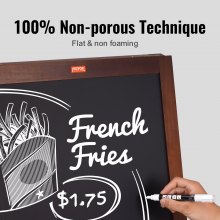 VEOVR A Frame Chalkboard Sign, 20"x40" Double-Sided Sidewalk Signs, Freestanding Vintage Wooden Chalk Board with Chalks & Magnetic Eraser, Rustic Brown Outdoor Sandwich Board For Kitchen Home Wedding
