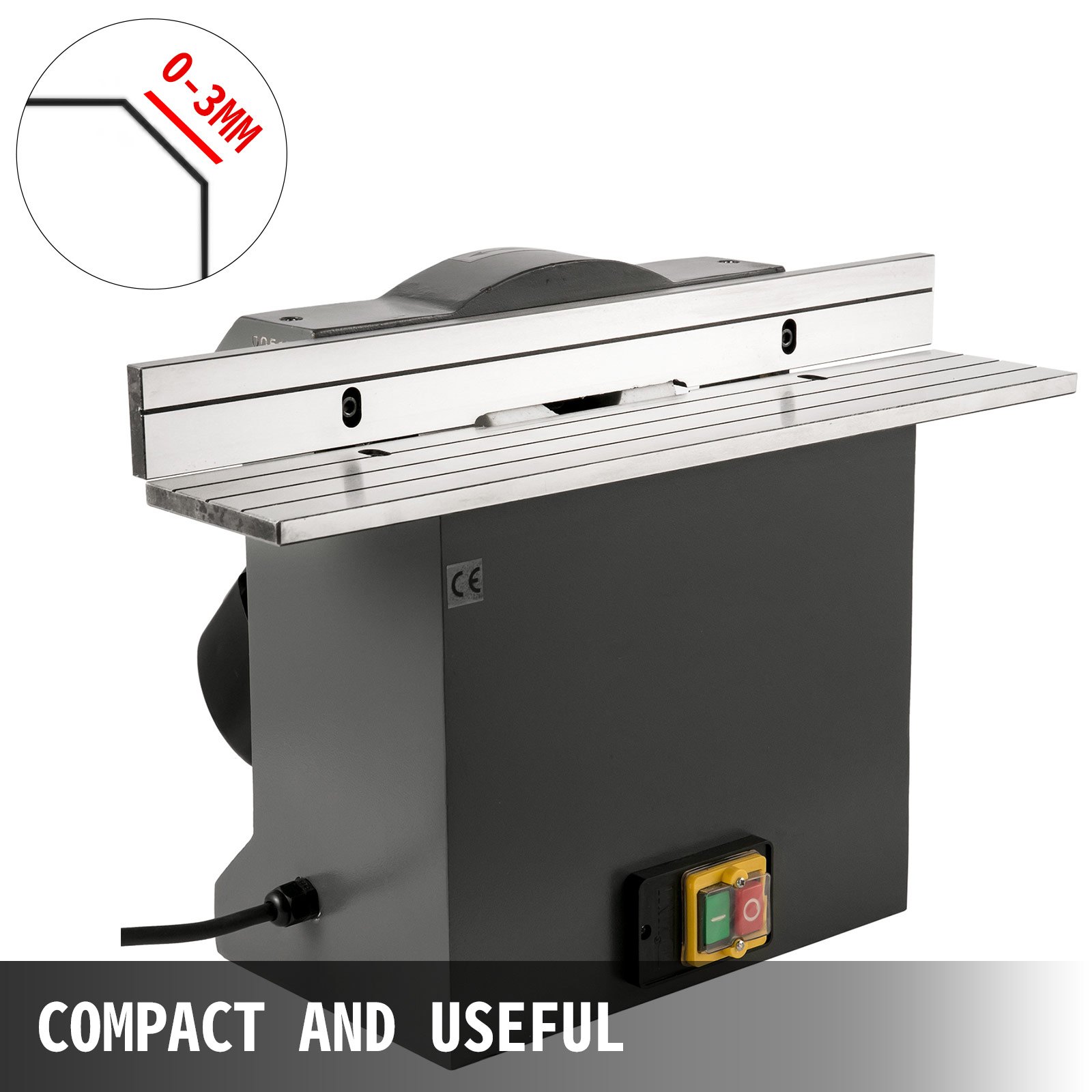 VEVOR Electric Chamfering Machine, Edge Milling Machine, 415V Deburring Tool, 550W Beveling Machine of 0-3mm Chamfering Height Range, 45° Angle Range with White Corundum Insert for Straight Edges