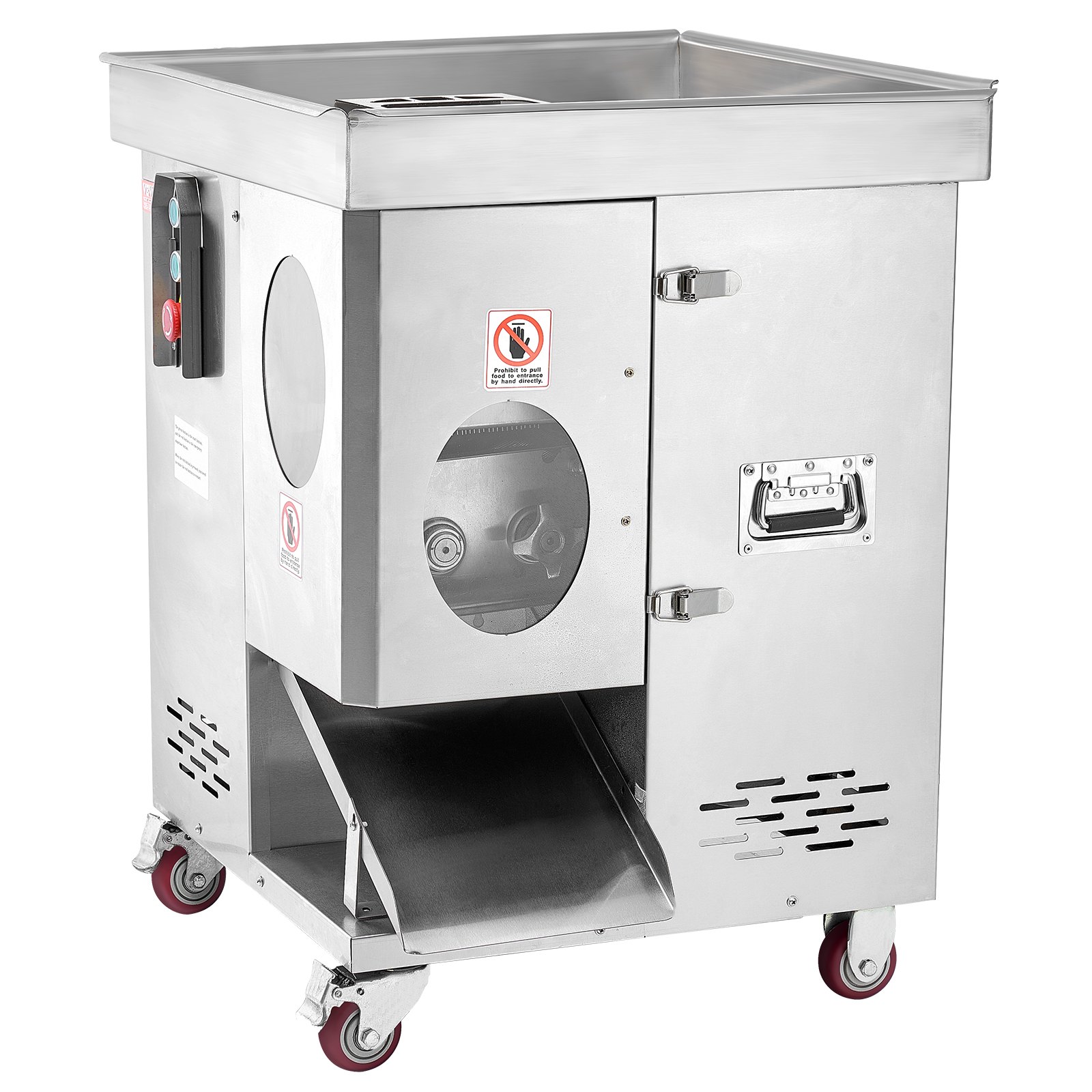 VEVOR Meat Cutter Machine, 1100W Meat Slicer, 1102 lb/h Commercial Meat Cutting Machine, Stainless Steel, 5 mm Thickness, Detachable Blades, Electric Food Slicer for Kitchen Restaurant Supermarket