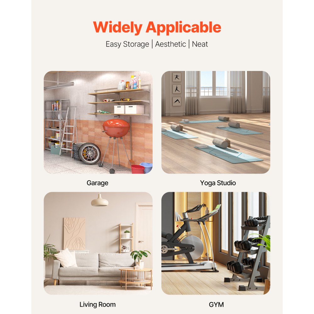 VEVOR Home Gym Workout Equipment Organizer Yoga Mat Storage Weight Rack Dumbbell 1035 x 405 x 885 mm