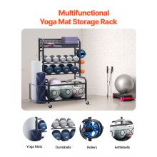 VEVOR Home Gym Workout Equipment Organizer Yoga Mat Storage Weight Rack Dumbbell