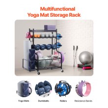 Home Gym Workout Equipment Organizer Yoga Mat Storage Weight Rack Dumbbell