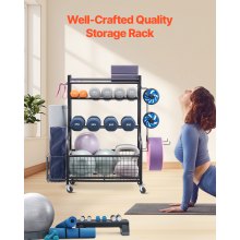 Home Gym Workout Equipment Organizer Yoga Mat Storage Weight Rack Dumbbell