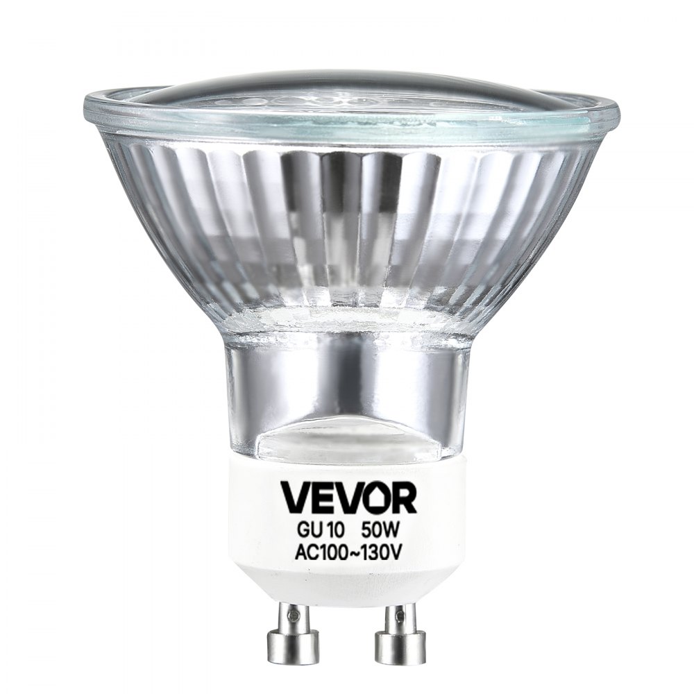 VEVOR Halogen Light Bulbs, MR16 GU10 Candle Warmer Lamp Bulb Dimmable, 100-130V 50W Glass Cover Halogen Bulbs, 2800K Warm Light Bulb, for Wall Lamp, Hood Range, Landscape & Track Lighting, Pack of 6