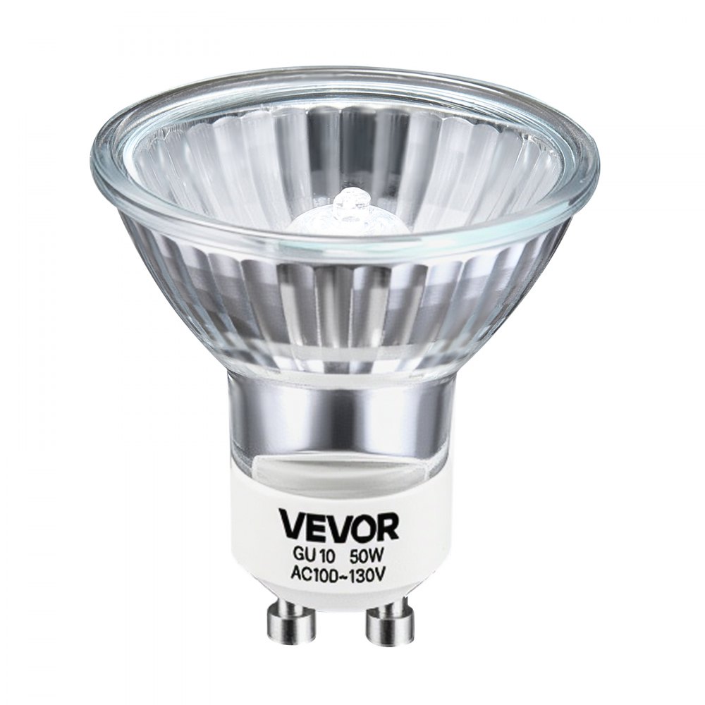 VEVOR Halogen Light Bulbs, MR16 GU10 Candle Warmer Lamp Bulb Dimmable, 100-130V 50W Glass Cover Halogen Bulbs, 2800K Warm Light Bulb, for Wall Lamp, Hood Range, Landscape & Track Lighting, Pack of 6