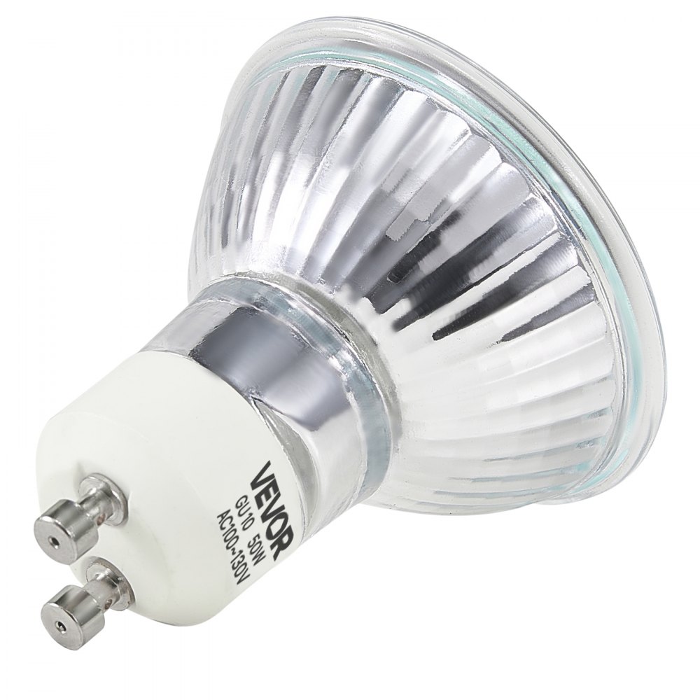 VEVOR Halogen Light Bulbs, MR16 GU10 Candle Warmer Lamp Bulb Dimmable, 100-130V 50W Glass Cover Halogen Bulbs, 2800K Warm Light Bulb, for Wall Lamp, Hood Range, Landscape & Track Lighting, Pack of 6