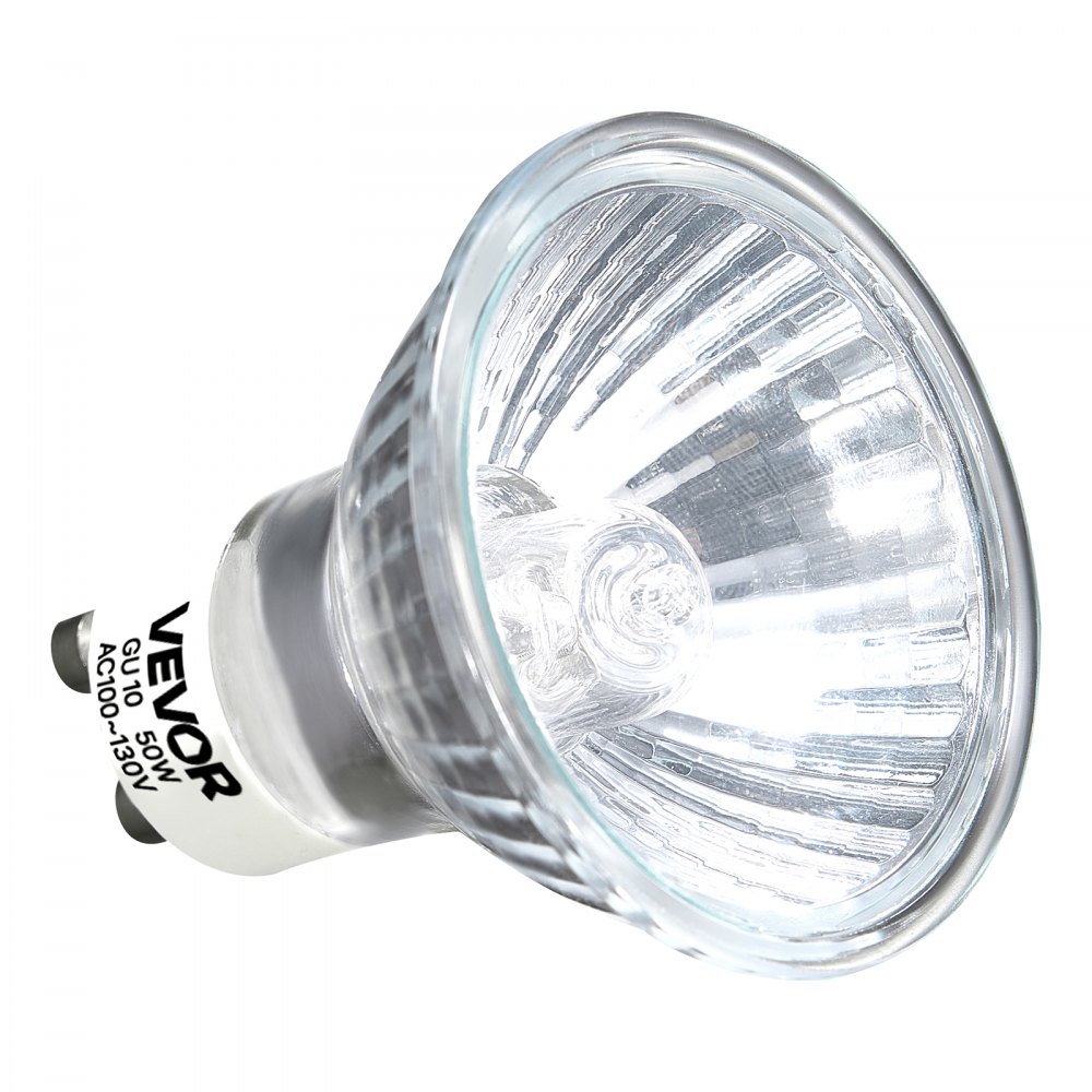VEVOR Halogen Light Bulbs, MR16 GU10 Candle Warmer Lamp Bulb Dimmable, 100-130V 50W Glass Cover Halogen Bulbs, 2800K Warm Light Bulb, for Wall Lamp, Hood Range, Landscape & Track Lighting, Pack of 6