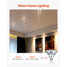 Halogen Light Bulbs GU10 MR16 Halogen Bulb 2800K 50W Lamp Bulbs Pack of 6