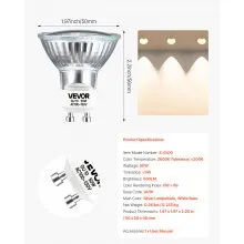 Halogen Light Bulbs GU10 MR16 Halogen Bulb 2800K 50W Lamp Bulbs Pack of 6