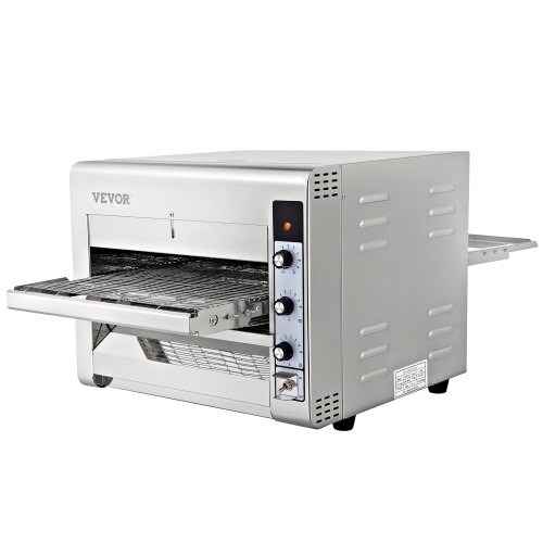 VEVOR Conveyor Commercial Pizza Oven, Belt Adjustable Heat and Speed Stainless Steel Countertop Kitchen Toaster Oven with 50-300 °C /122- 572°F Temperature Range for Bakery Western Restaurant.