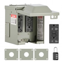 VEVOR Outdoor Electrical Outlet Box 2 20 AMP GFCI Receptacles Power Outlet Box