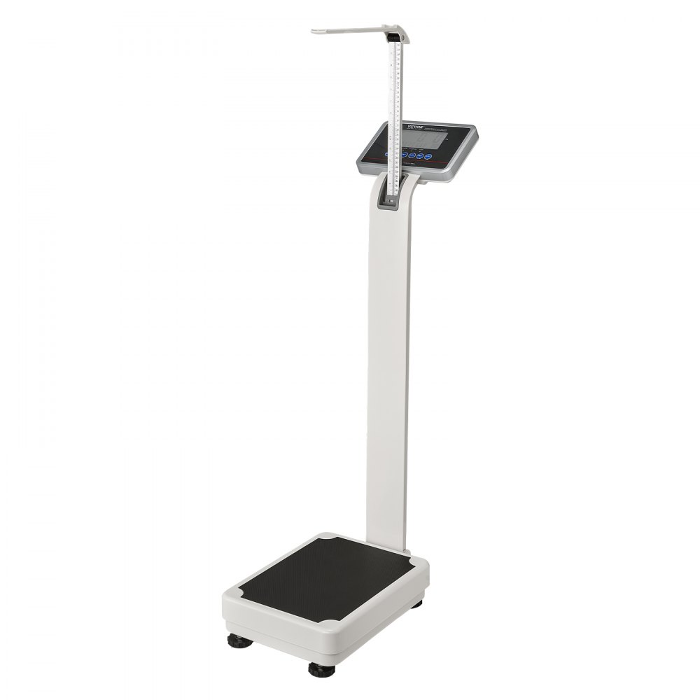 Báscula médica digital VEVOR, báscula médica profesional para peso y altura, báscula médica multifunción con tallímetro integrado, 2 unidades (kg/lb), IMC para gimnasios en casa, hospitales, capacidad de 500 lb