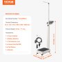 Báscula médica digital VEVOR, báscula médica profesional para peso y altura, báscula médica multifunción con tallímetro integrado, 2 unidades (kg/lb), IMC para gimnasios en casa, hospitales, capacidad de 500 lb