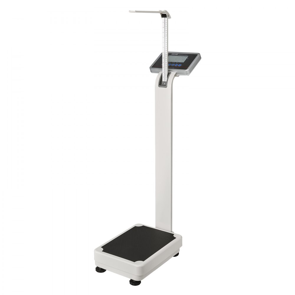 Báscula médica digital VEVOR, báscula médica profesional para peso y altura, báscula médica multifunción con tallímetro integrado, 2 unidades (kg/lb), IMC para gimnasios en casa, hospitales, capacidad de 660 lb