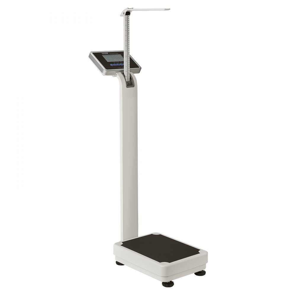 Báscula médica digital VEVOR, báscula médica profesional para peso y altura, báscula médica multifunción con tallímetro integrado, 2 unidades (kg/lb), IMC para gimnasios en casa, hospitales, capacidad de 660 lb