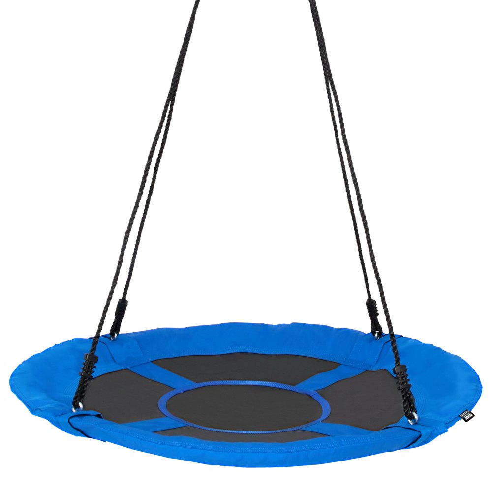 VEVOR Tree Swing, 40 Inch Saucer Swing, 750lbs Weight Capacity, 900D Oxford Fabric Swing Seat with 2 Tree Hanging Straps and Adjustable Multi-Strand Ropes, Round Swing for Kids Outdoor, Blue