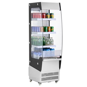 VEVOR Open Air Merchandiser, 3-Tier Shelving Commercial Refrigerator, Grab and Go Display Cooler Refrigerator with Air Curtain, 4 Swivel Wheels, LED Light, for Restaurants, Stores, Office, 7.8cu.ft. | VEVOR US