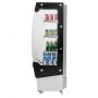 Refrigerador comercial al aire libre VEVOR con 3 estantes, refrigerador de exhibición para llevar con cortina de aire, 4 ruedas giratorias y luz LED, para restaurantes, tiendas y oficinas, 7.8 pies cúbicos.