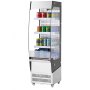 Refrigerador comercial al aire libre VEVOR con 3 estantes, refrigerador de exhibición para llevar con cortina de aire, 4 ruedas giratorias y luz LED, para restaurantes, tiendas y oficinas, 7.8 pies cúbicos.