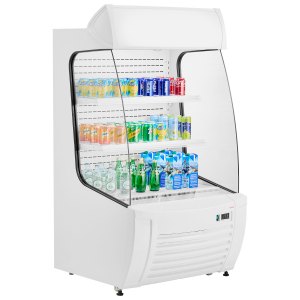VEVOR Open Air Merchandiser, 2-Tier Shelving Commercial Refrigerator, Grab and Go Display Cooler Refrigerator with Air Curtain, LED Advertising Light, Fits for Restaurants, Stores, Office, 12.7cu.ft. | VEVOR US