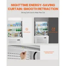 Refrigerador expositor de 2 niveles Open Air Merchandiser con cortina de aire de 12,7 pies cúbicos