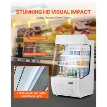 Refrigerador expositor de 2 niveles Open Air Merchandiser con cortina de aire de 12,7 pies cúbicos