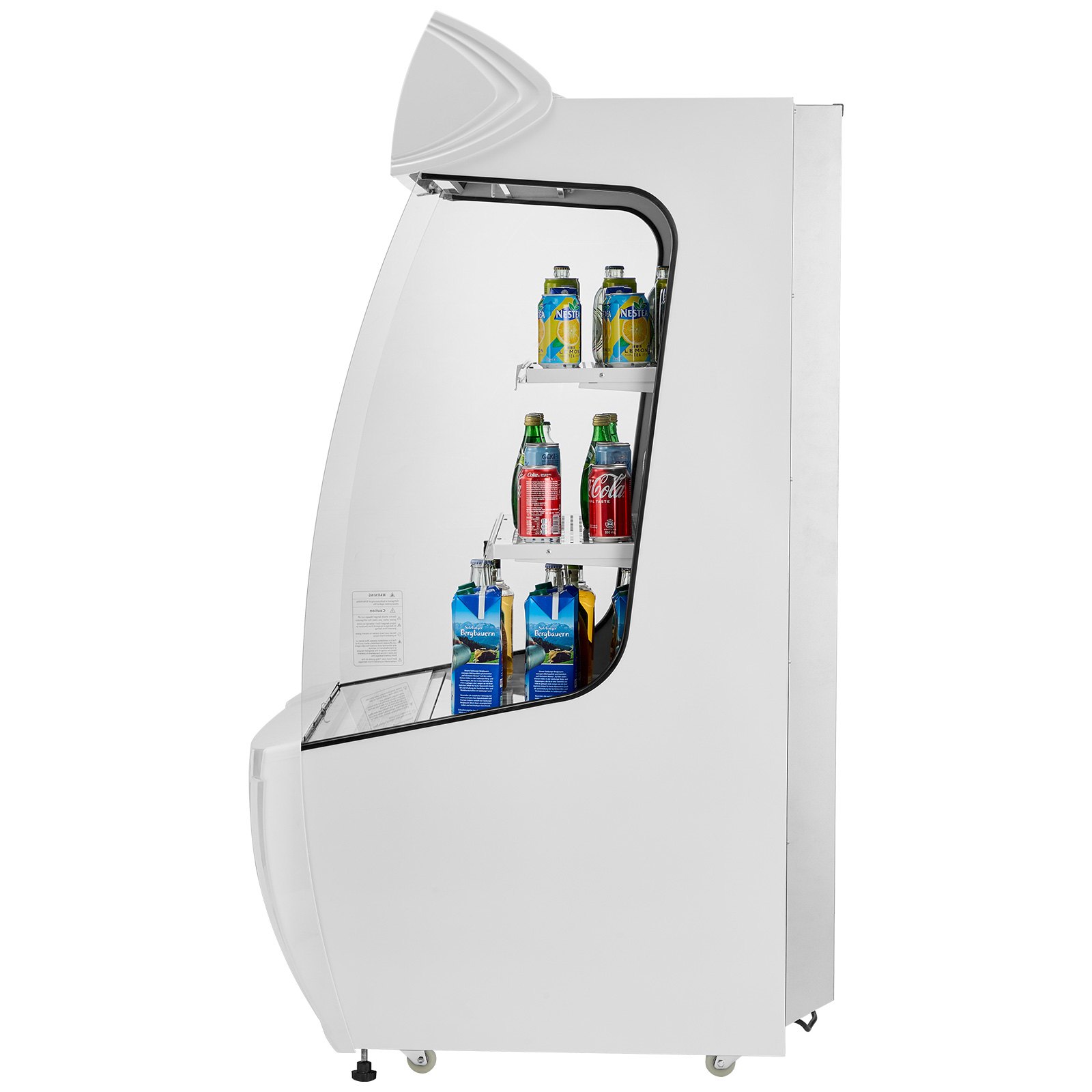 VEVOR Open Air Merchandiser, 2-Tier Shelving Commercial Refrigerator, Grab and Go Display Cooler Refrigerator with Air Curtain, LED Advertising Light, Fits for Restaurants, Stores, Office, 12.7cu.ft.