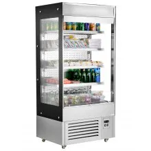 Refrigerador expositor de 4 niveles Open Air Merchandiser con cortina de aire de 18,4 pies cúbicos.