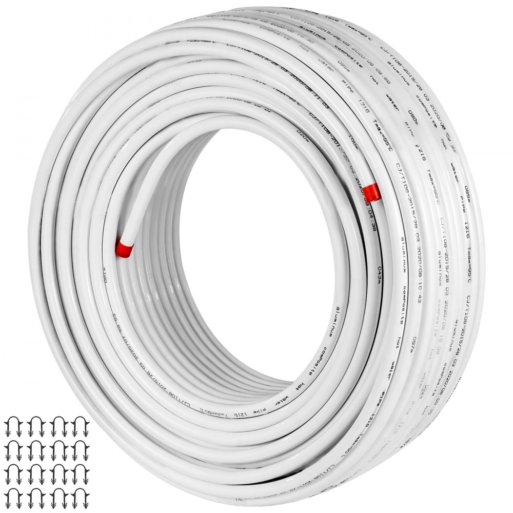 Pex Al Pex Tubing 82ft Length Radiant Floor Heating Tube Aluminum Pex Pipe White