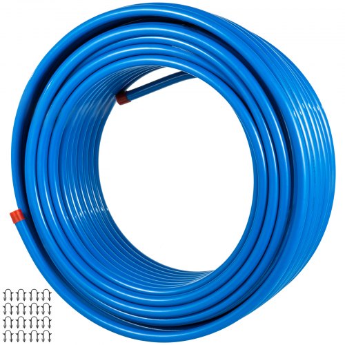 Tubería VEVOR PEX AL PEX 164' de longitud, tubo PEX Barrera de color azul PEX -10 a 90 ℃ Tubería PEX de aluminio Tubo de calefacción de piso radiante 1.0MPa Rollo PEX de presión 12 mm ID 16 mm OD PEX Tubería de plomería de piso radiante