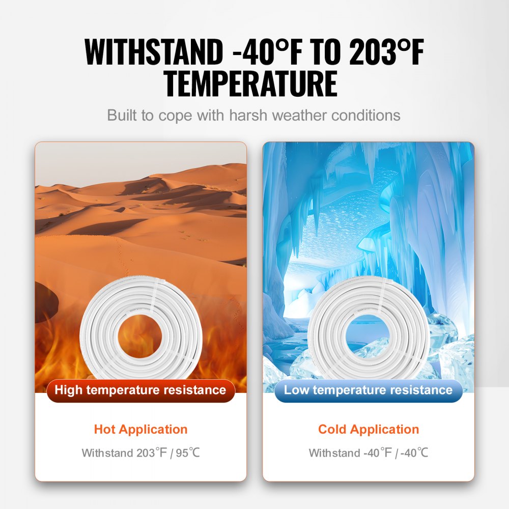 VEVOR PEX-AL-PEX Tube, 100M, 16 mm Diameter Aluminum-Plastic Composite Pipe Oxygen Barrier Radiant Floor PEX Pipe, 2 mm Thickness Radiant Heat Floor Plumbing Inner Aluminum Layer PEX Tubing Pipe