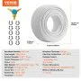 VEVOR PEX-AL-PEX Tube, 100 m, 16 mm Diameter Aluminum-Plastic Composite Pipe Oxygen Barrier Radiant Floor PEX Pipe, 2 mm Thickness Radiant Heat Floor Plumbing Inner Aluminum Layer PEX Tubing Pipe