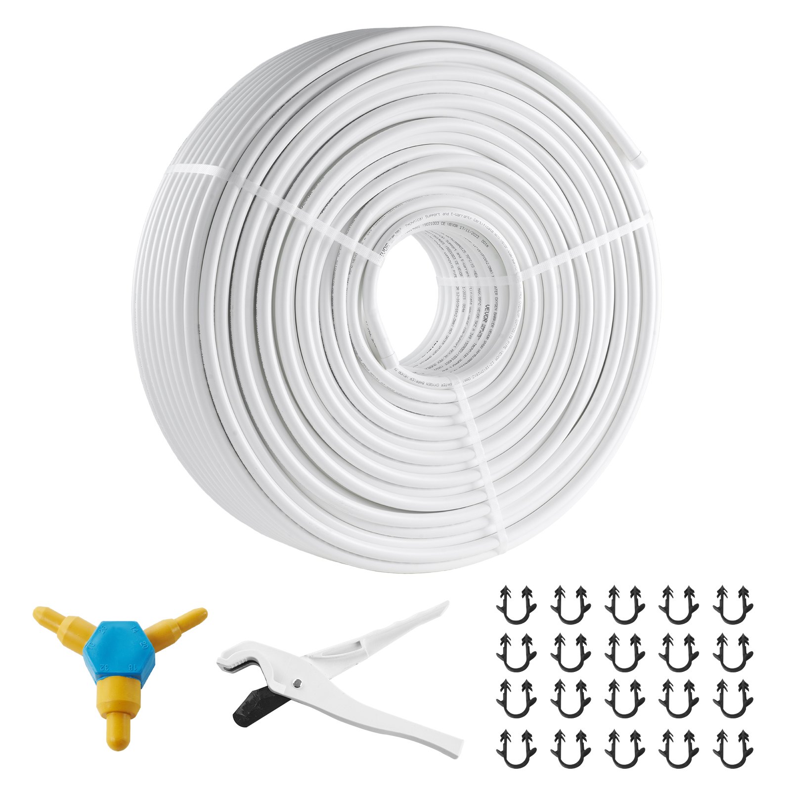 VEVOR PEX-AL-PEX Tube, 200 m, 16 mm Diameter Aluminum-Plastic Composite Pipe Oxygen Barrier Radiant Floor PEX Pipe, 2 mm Thickness Radiant Heat Floor Plumbing Inner Aluminum Layer PEX Tubing Pipe