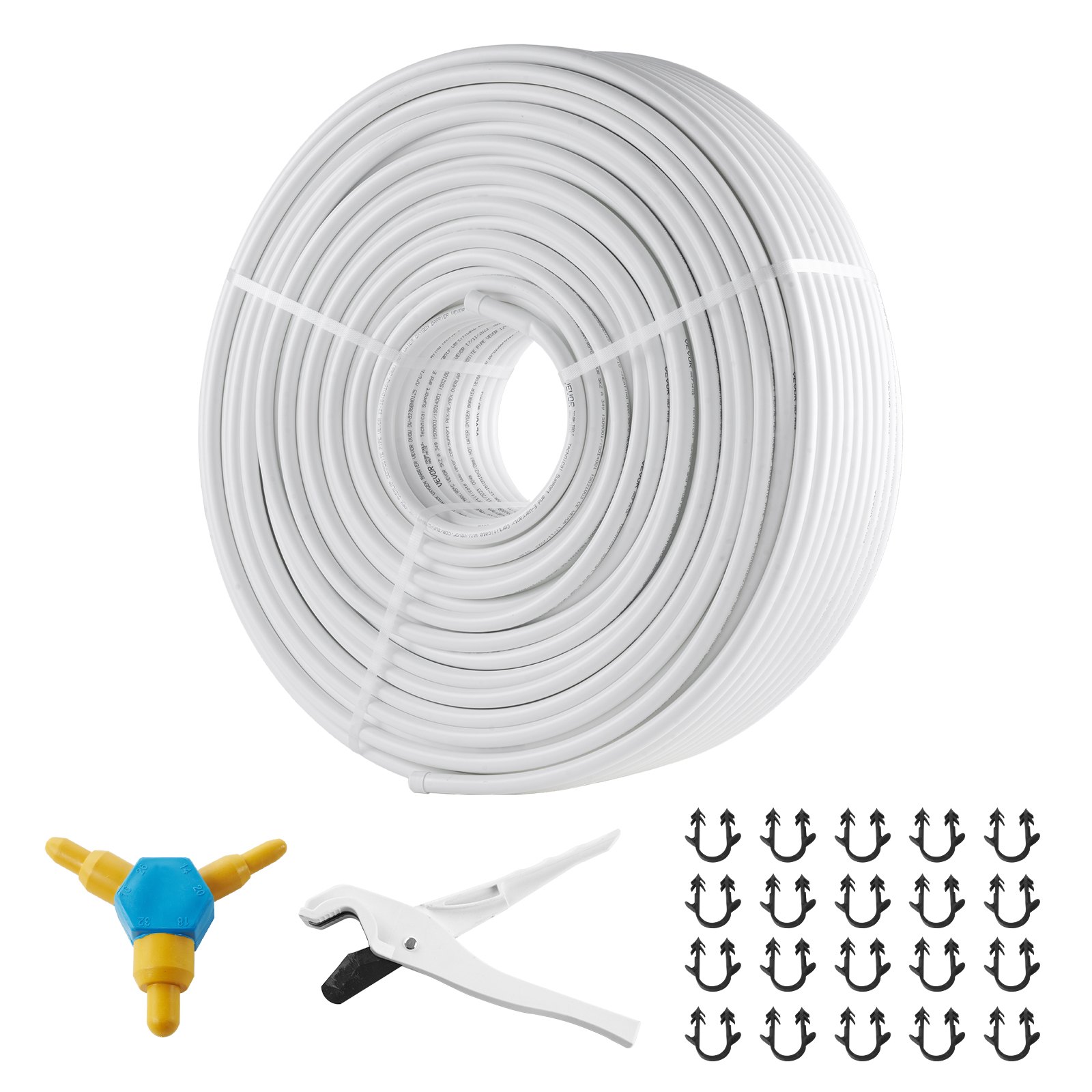 VEVOR PEX-AL-PEX Tube, 200 m, 16 mm Diameter Aluminum-Plastic Composite Pipe Oxygen Barrier Radiant Floor PEX Pipe, 2 mm Thickness Radiant Heat Floor Plumbing Inner Aluminum Layer PEX Tubing Pipe