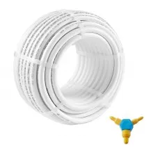 VEVOR PEX-AL-PEX Tube, 82ft, 5/8'' Diameter Aluminum-Plastic Composite Pipe Oxygen Barrier Radiant Floor PEX Pipe, 0.08'' Thickness Radiant Heat Floor Plumbing 25M Inner Aluminum Layer PEX Tubing Pipe