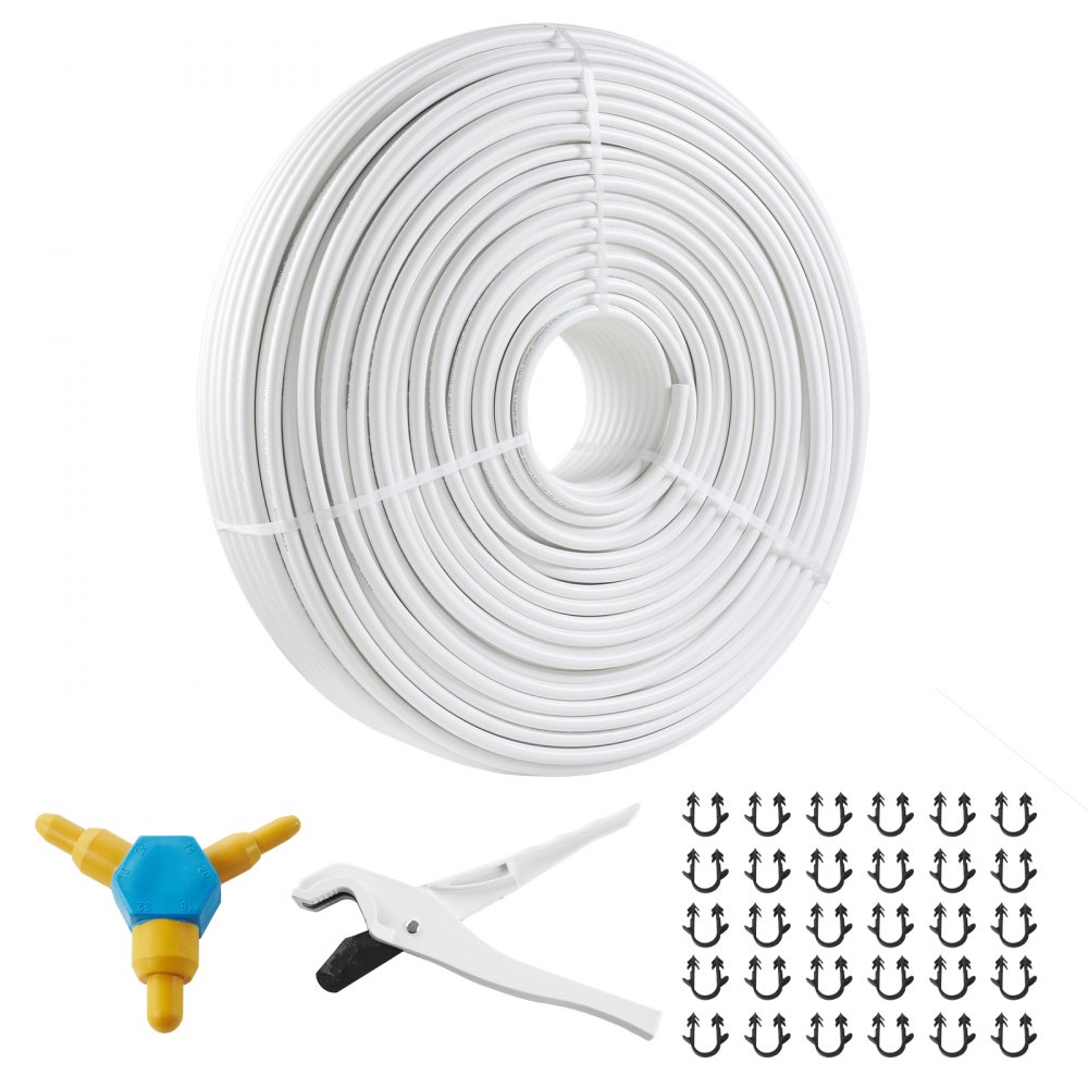 VEVOR PEX-AL-PEX Tube,Aluminum-Plastic Composite Pipe Oxygen Barrier Radiant Floor PEX Pipe - White