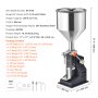 VEVOR Manual Paste Liquid Filling Machine, 5-100ml Bottle Filler, Adjustable Bottle Filling Machine, Stainless Steel Liquid Filler with Hopper for Milk Water Juice Shampoo Honey