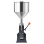 VEVOR Manual Paste Liquid Filling Machine, 5-100ml Bottle Filler, Adjustable Bottle Filling Machine, Stainless Steel Liquid Filler with Hopper for Milk Water Juice Shampoo Honey