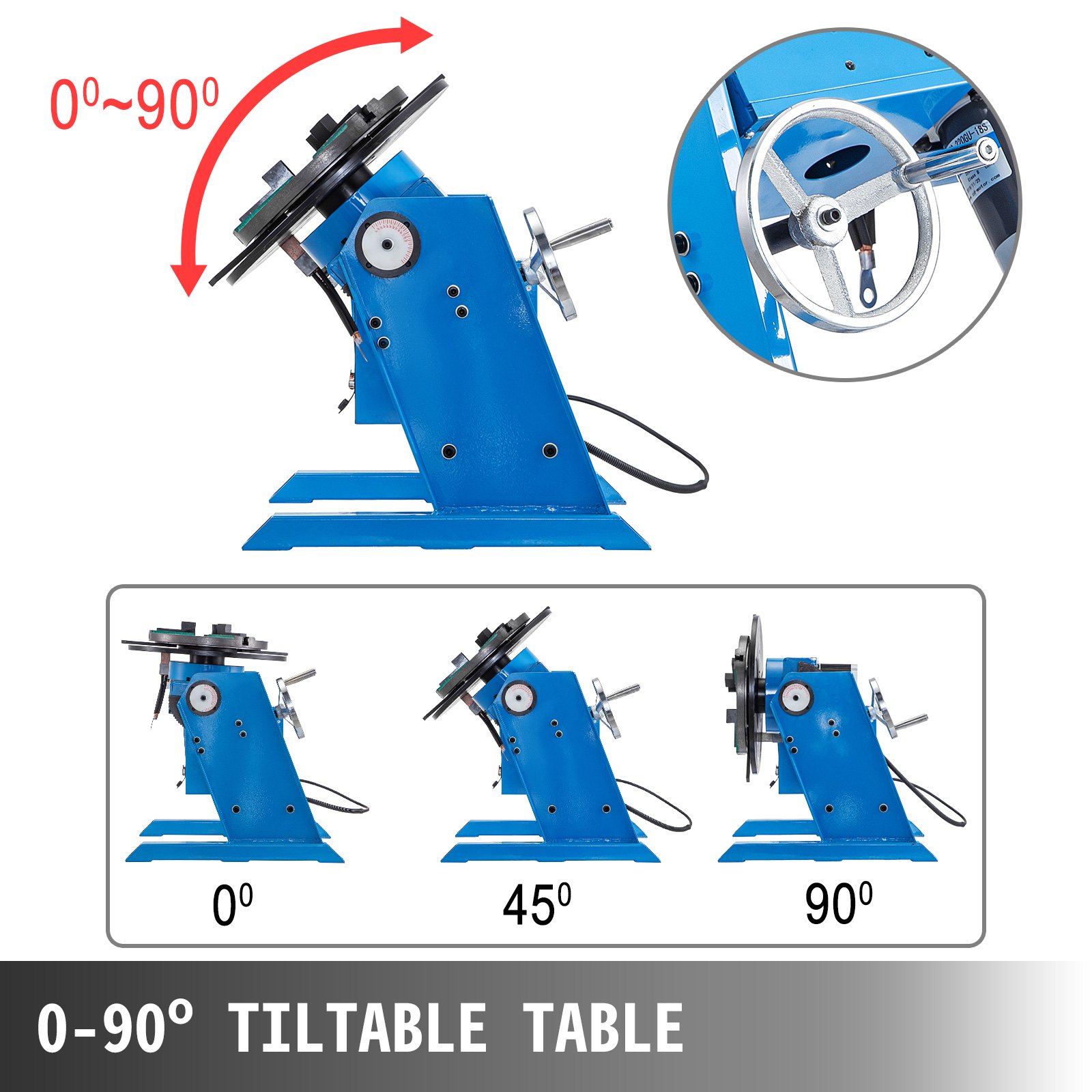 Welding Rotary Positioner Turntable Table Welding 100kg Adjustable Touch Screen