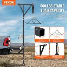 VEVOR Hitch Mounted Deer Hoist Hitch Game Hoist 600lbs Winch Swivel with Gambrel
