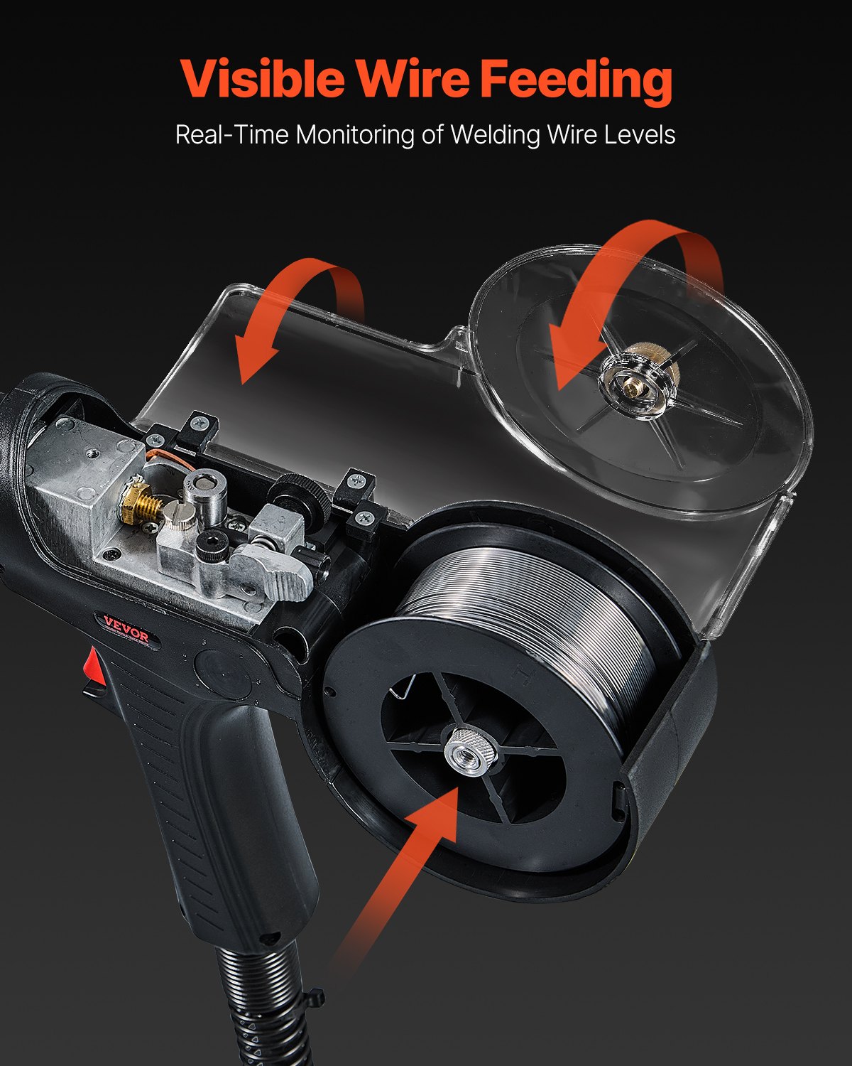 VEVOR 200Amp Spool Gun with 20FT Cable, Compatible with Hobart lronMan 240 Mig Welders, Suitable for 0.030" and 0.035" Flux Core/Solid/Aluminum Welding Wires