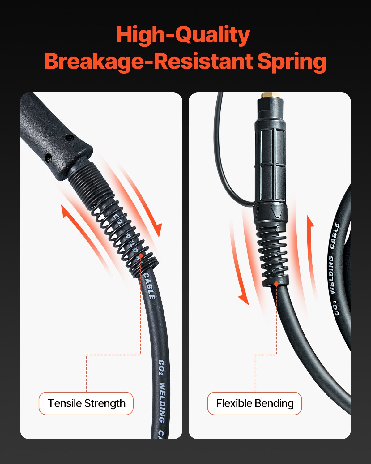 VEVOR 200 amperes orsós hegesztőpisztoly 10 láb hosszú kábellel, kompatibilis a W Weldpro MlG200GDsv200 és MIG155GD hegesztőkkel, 0,030" és 0,035" átmérőjű fluxusmagos/tömör/alumínium hegesztőhuzalokhoz