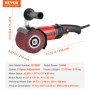 VEVOR Burnishing Polishing Machine 1200W 6-Speed Electric Metal Polisher 4 Wheel