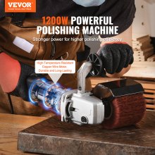 VEVOR Burnishing Polishing Machine 1200W 6-Speed Electric Metal Polisher 4 Wheel