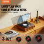 VEVOR Bluetooth Vinyl Record Player 3-Speed Belt Driven Turntable 3W Alto-falantes